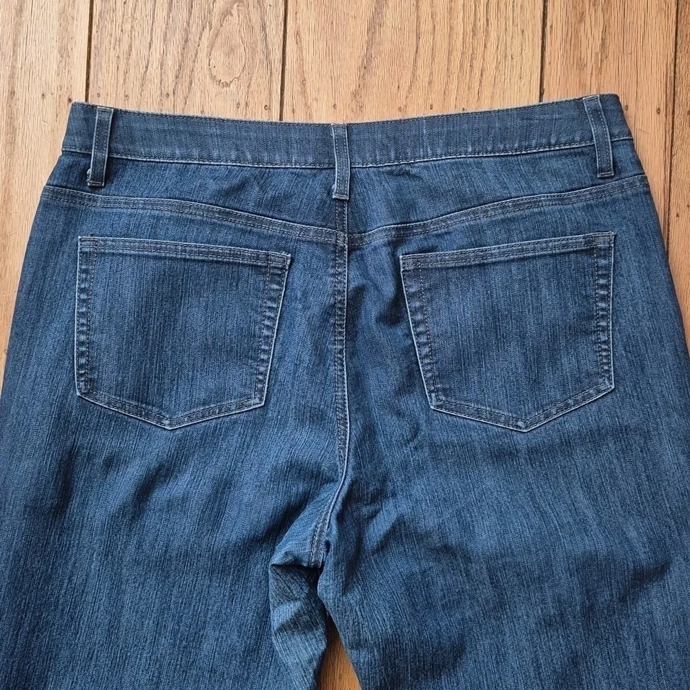 Merona Comfort-No-Gap Waistband Stretch Jeans Womens 12R Blue Straight Leg Denim